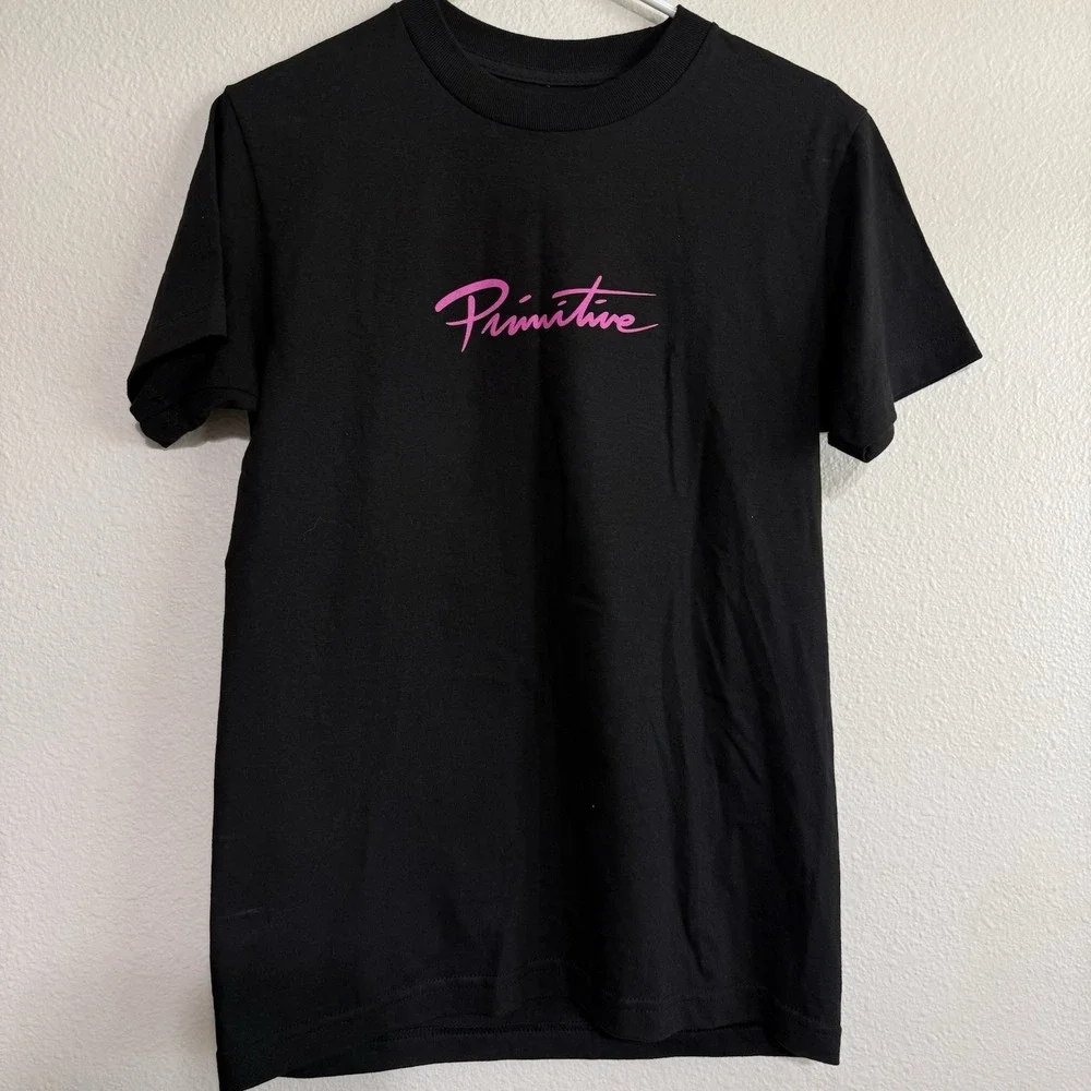Primitive Rick & Morty T shirt Size Small Black‎ Neon Pink Graphic Tee